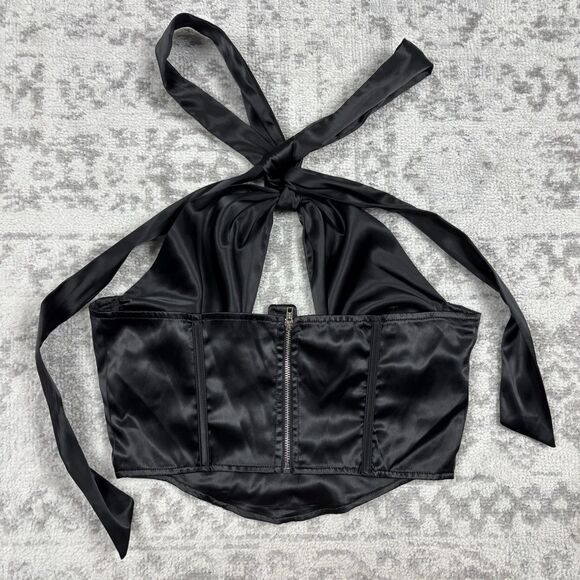 AKIRA Corset Halter Neck Stain Corset Zip Back Women’s Size Medium - Picture 3 of 5